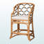 Tabouret de bar Hikuma en rotin naturel avec dossier festonné