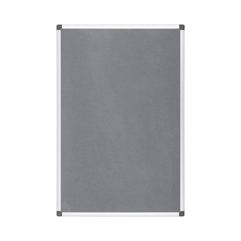 Maya Felt Wall Mounted Bulletin Board, Grey, 120cm H x 180cm L x 1.5cm D