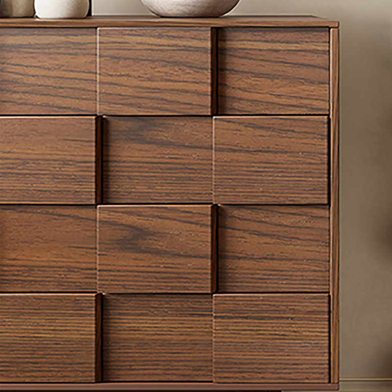 Vintage Ash Solid Wood 5 Drawers Accent Chest