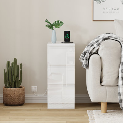 35cm W Solid Wood Bedside Table