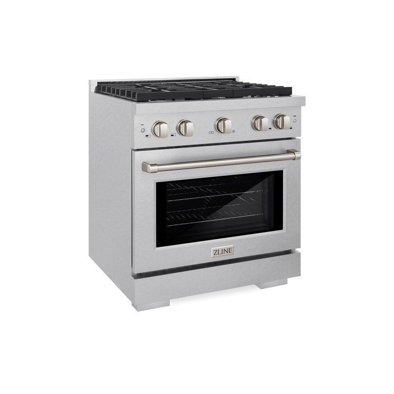 ZLINE 30 in. 4 Burner Gas Range in DuraSnow®, Stainless Steel