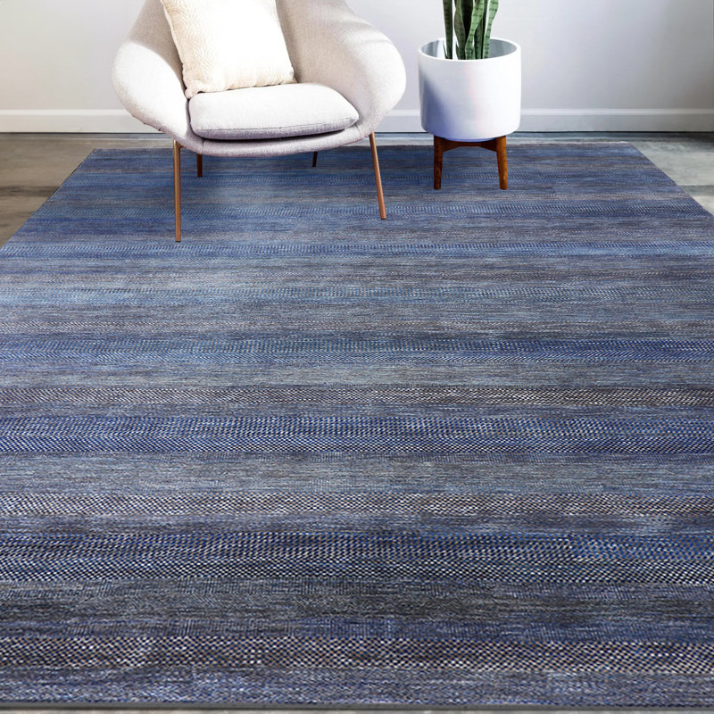 Hand Woven Wool Geometric Area Rug, Rectangle 8' x 10'2"