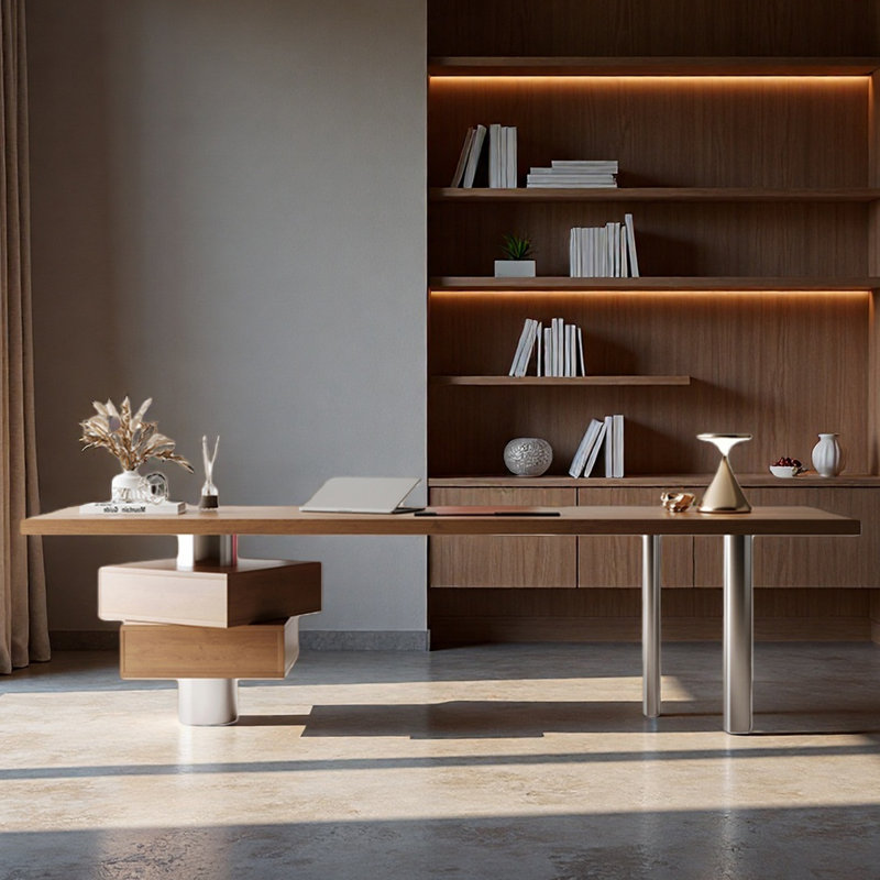 Bureau en bois massif à usage de bureau de haute qualité, H 29,53 po x l 94,49 po x P 31,5 po