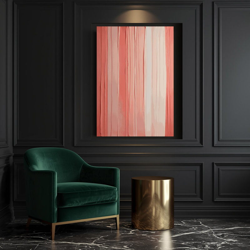 «Abstract Color Field 33», art mural sur toile rose, H 14 po x l 11 po