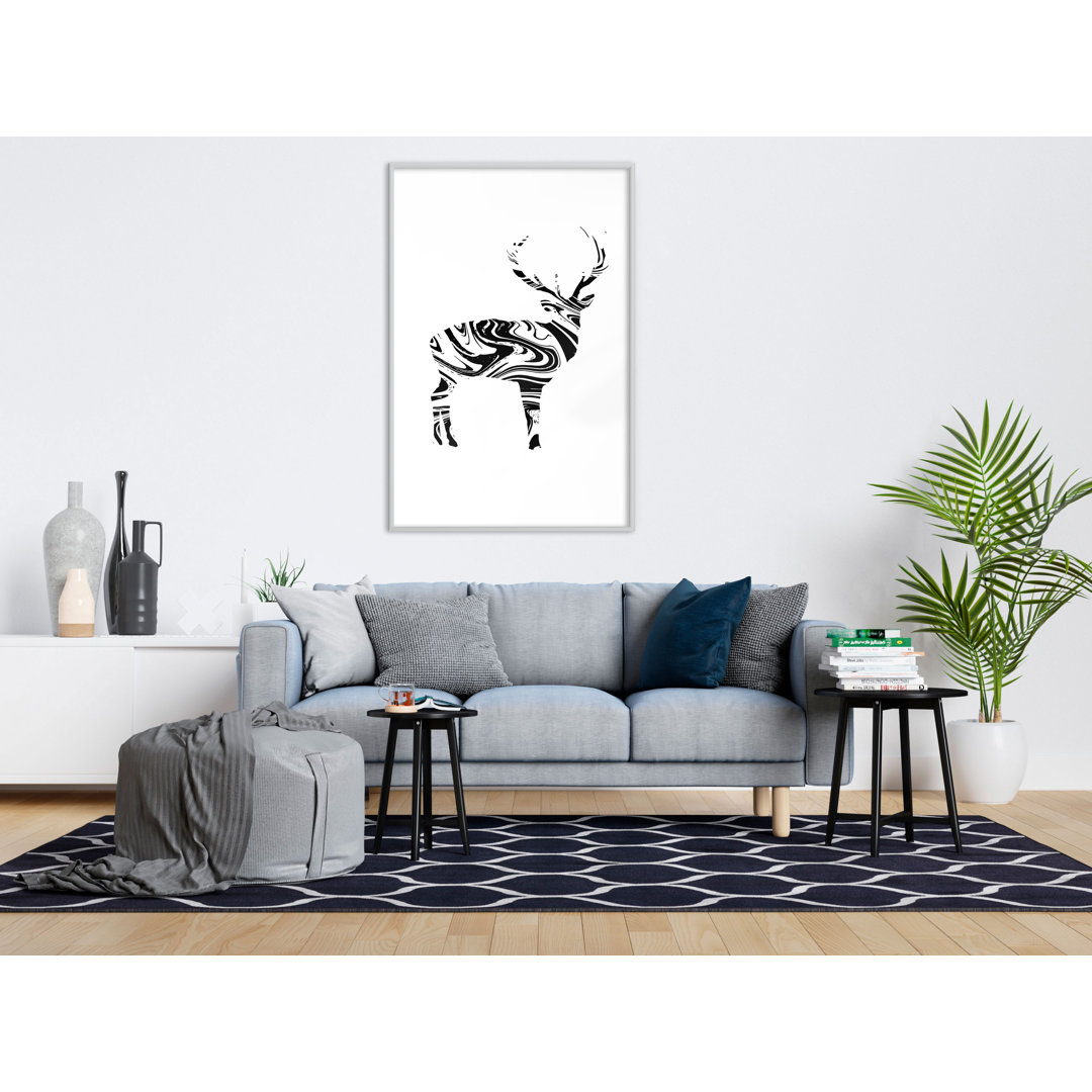 Gerahmter Grafikdruck Marble Stag