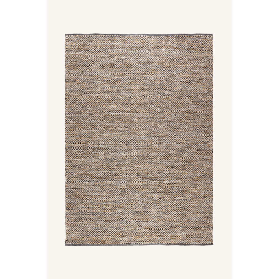 Flachgewebe-Teppich Randolh aus Wolle in Braun/Beige