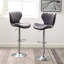 Siège pivotant moderne gris de 2, hauteur de siège réglable, revêtement en tissu, silhouette ondulée élégante, motif de repose-pieds stable 2 pièces - conception, rotation à 360 °, finition veloutée-212515576
