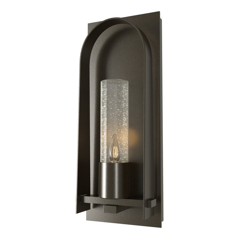 Triomphe Aluminum Wall Light, 16" H x 6.3" W x 3.2" D, Oil Rubbed Bronze, Seeded Clear