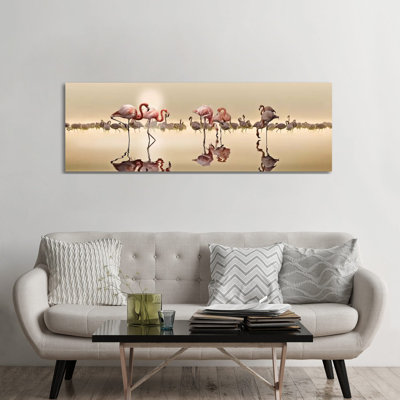 Flamants de Nasser Osman-reproduction de photo panoramique sur toile