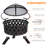30 In. Indoor And Outdoor Steel Black Round Wood Burning Fire Pit With Spark Screen
