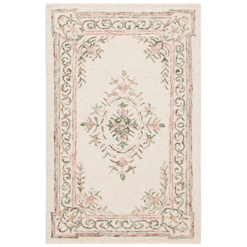 Tapis oriental en laine touffeté à la main Enid, Rectangle 2 pi 6 po x 4 pi