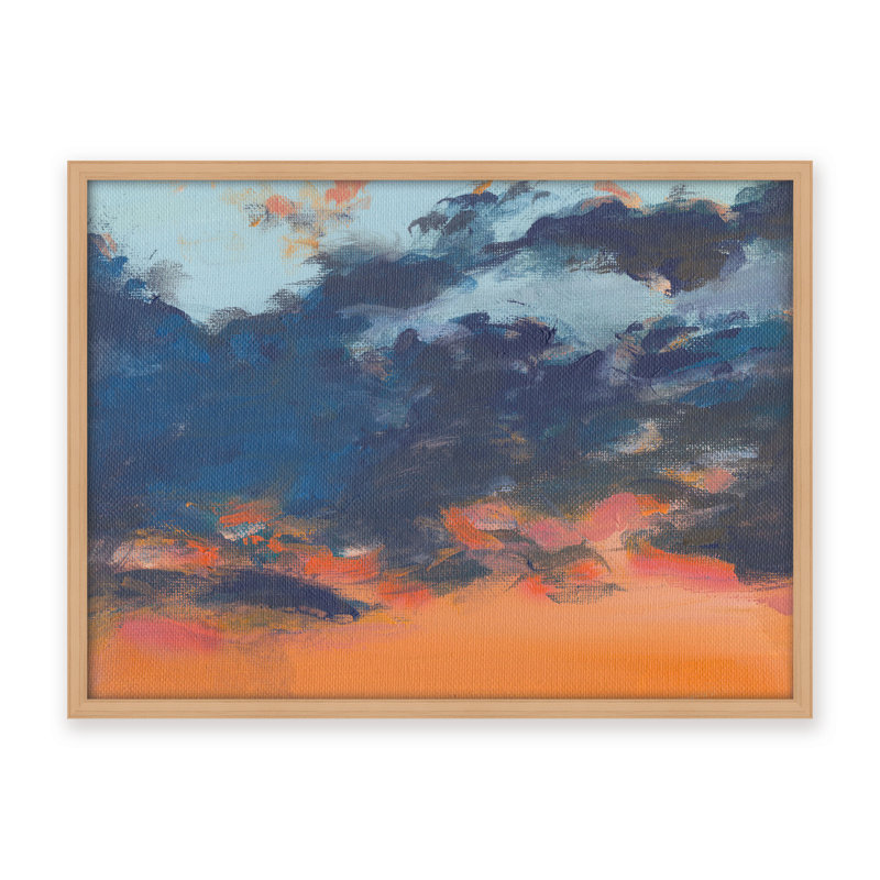 Coastal Retreat Asbury Park Sunset, 16" H x 24" W x 1.125" D, White, Framed Canvas