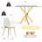 Square Glass Dining Table Set for 4, 36" Tempered Glass Top and 4 Velvet Upholstered Dining Chairs-1401760471-1401760469
