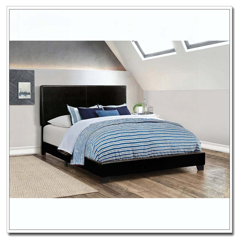 PU Leather Bed, Full, Black