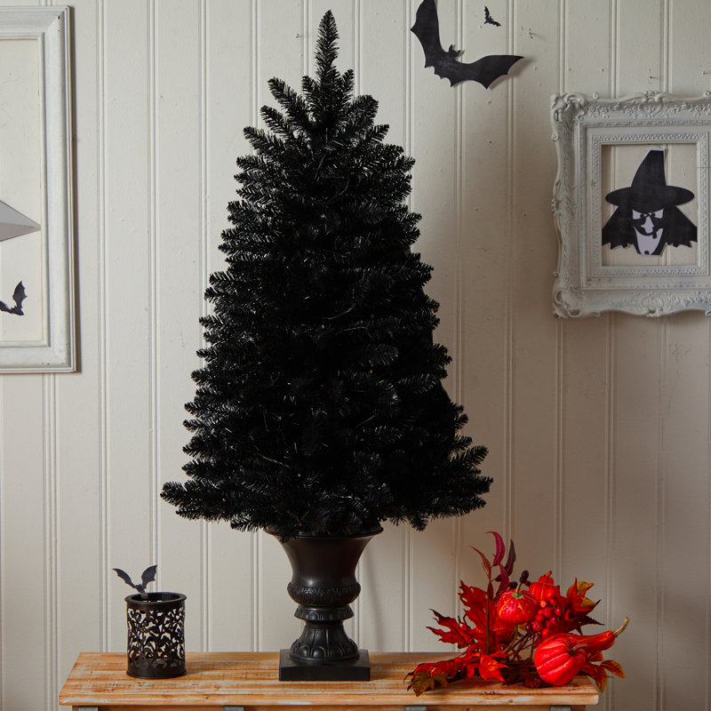 Arbre de Noël épinette noir 4 pi avec 100 lumières DEL H 4 pi