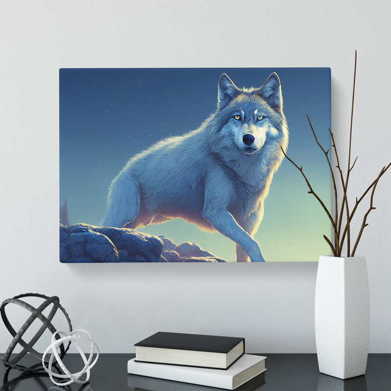 Creeping Wolf - Wrapped Canvas Print, 35cm H x 50cm W x 3cm D