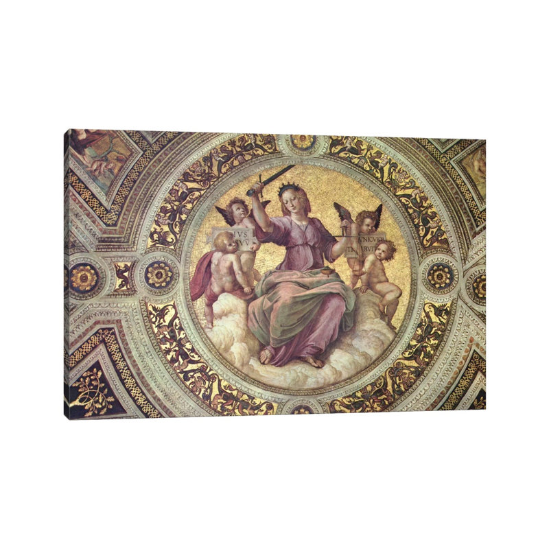 Stanza Della Segnatura by Raphael - 1 Piece Wrapped Canvas Painting, 20.32 cm H x 30.48 cm W