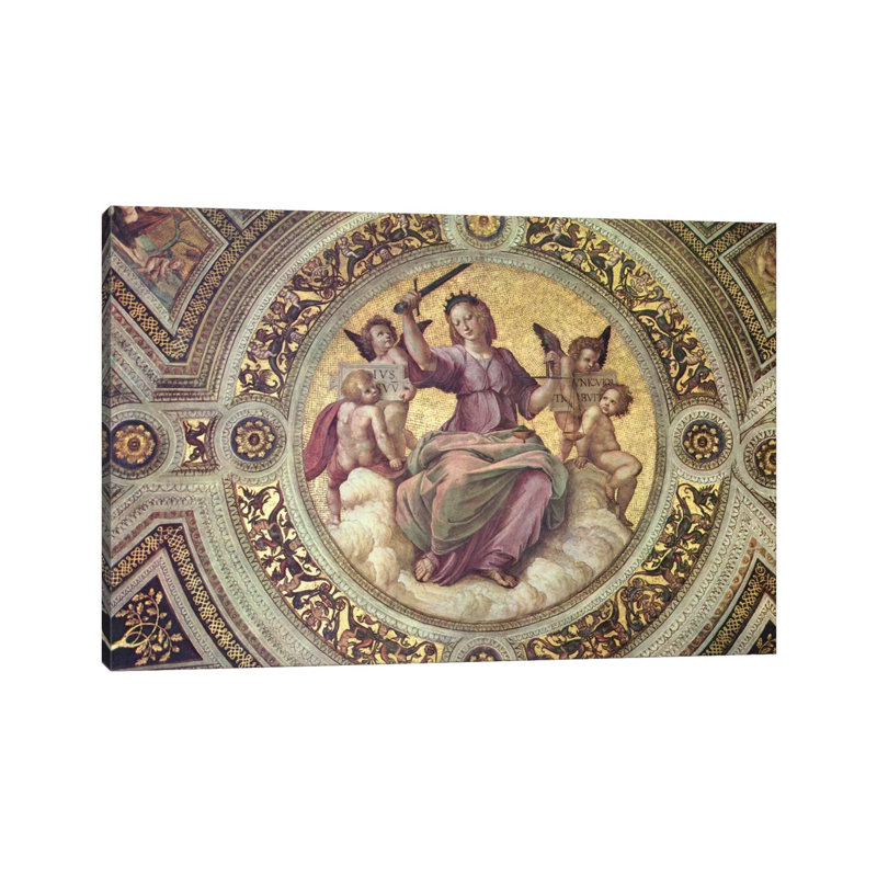 Stanza Della Segnatura by Raphael - Wrapped Canvas Painting, 101.6 cm H x 66.04 cm W x 3.175 cm D