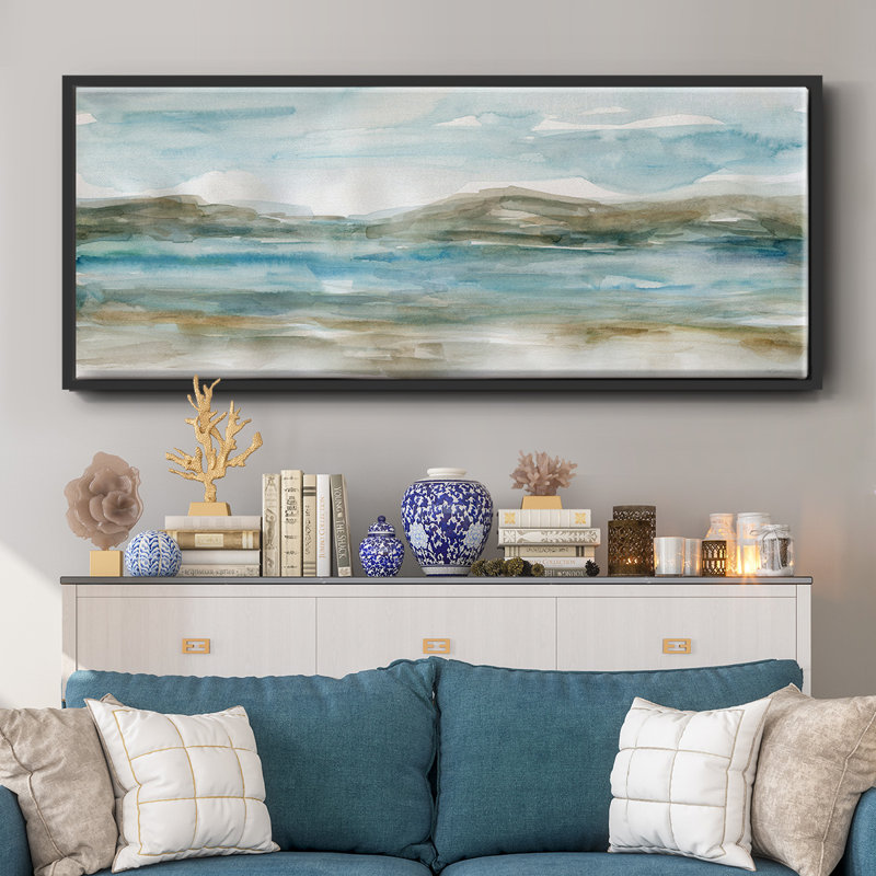 Peaceful Beach I- Framed Canvas