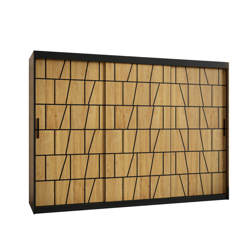 Maxxine 2 Door Manufactured Wood Wardrobe, 200cm H x 250cm W x 62cm D