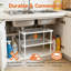 Ensemble de 2 tablettes de rangement empilables en fil de métal pour l'organisation d'armoires de cuisine et de garde-manger, tablettes peu encombrantes pour plats, tasses, épices et plus