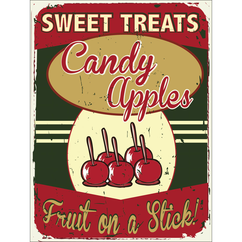 Plaque en métal «Candy Apples Christmas», H 23,2 po x l 17,2 po x P 0,04 po