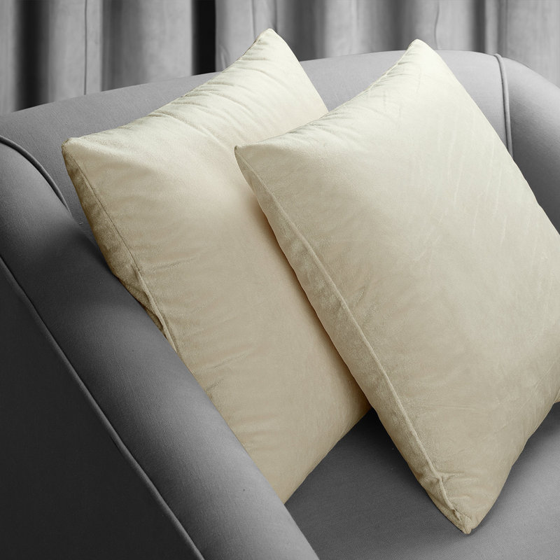 Signature Velvet Throw Pillow Covers - Decorative Pillow Covers, Ecru