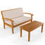 Causeuse d'extérieur avec table basse Laurent Acacia
