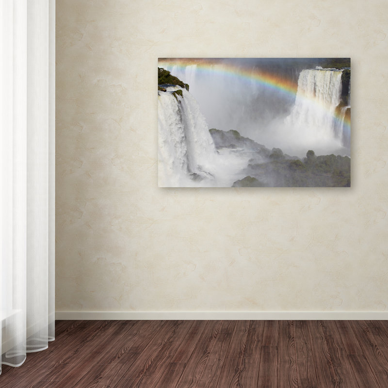 Robert Harding Waterfall Canvas Print with Rainbow