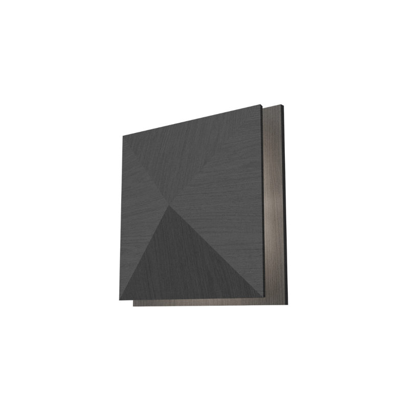 Facetada Manufactured Wood LED Flush Mounted Sconce, Organic Gray