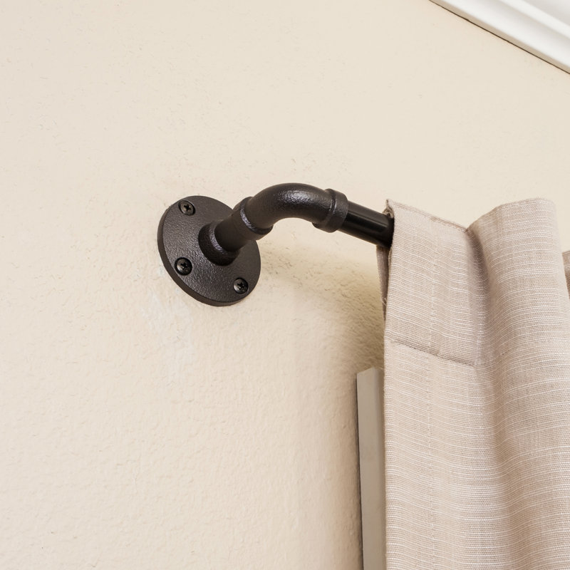 Tringle à rideaux simple réglable en métal Pryer, H 0,625 po x l 48 po x P 0,625 po, Bronze rétro