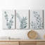 «Blue Botanical Wash I», ensemble de 3 reproductions sur toiles tendues-538172541