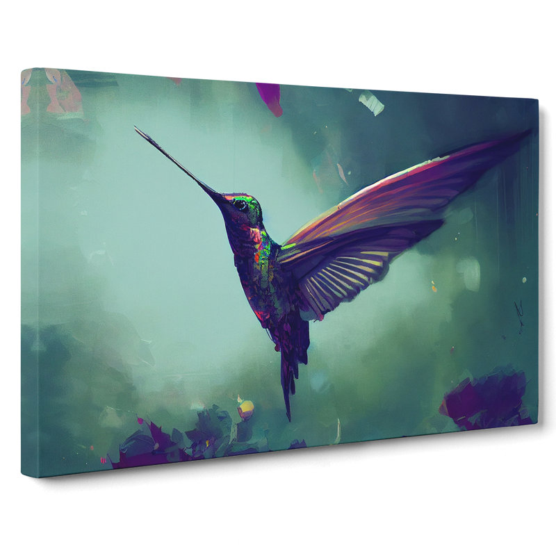 Hummingbird Art Painting Vol.5 Abstract - Wrapped Canvas Painting, 50cm H x 76cm W x 3cm D