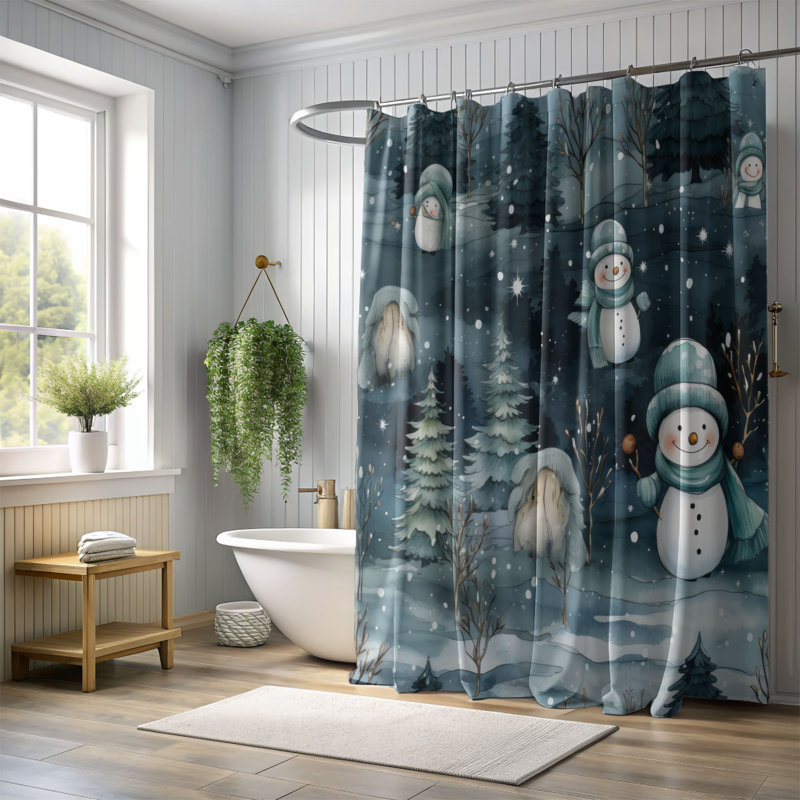 Rideau de douche Iced Snowman - Premium, H 74 po x l 71 po