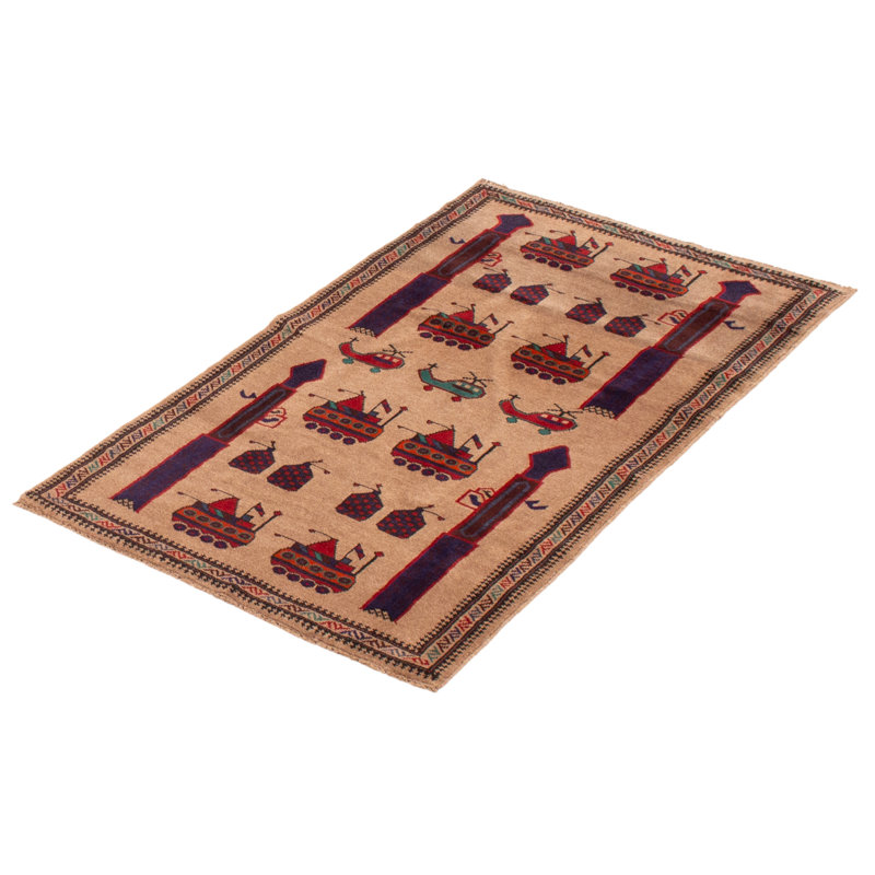 Tapis brun clair Rare War 2 pi 11 po x 5 pi 0 po