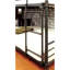 Lit superposé simple au-dessus d'un lit simple au dessus d'un lit simple Structure de style industriel attachée à double échelle Rails de garde supérieurs Structure de tuyau Finition noire antique-1886254587