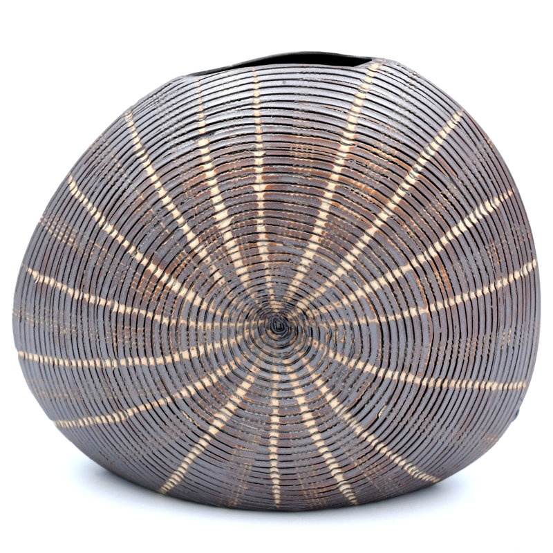 Bruster Jar, 4" H x 4.7" W x 2.4" D, Brown