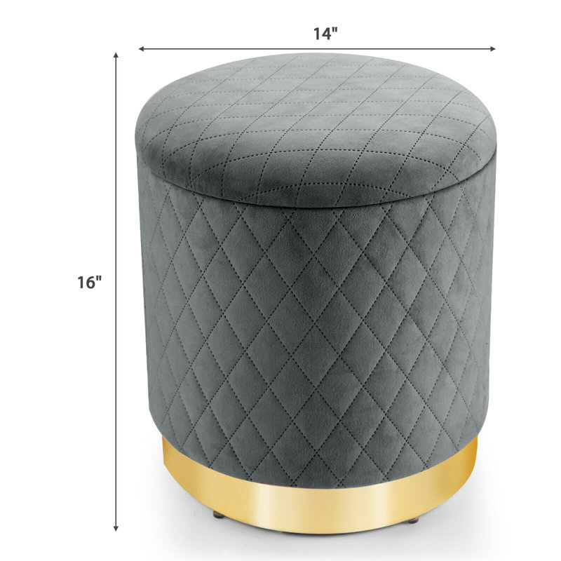 Upholstered Ottoman, Grey