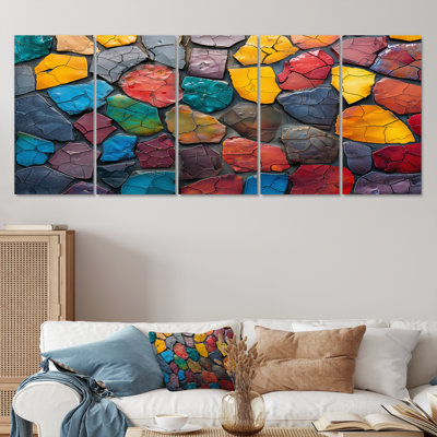 «Colorful Mosaic Tiles Beauty I - Boho Mosaic», ensemble de reproduction d'art mural