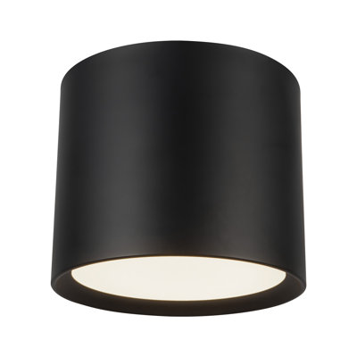 Uma 12-in Black dimmable LED Semi-Flush Mount
