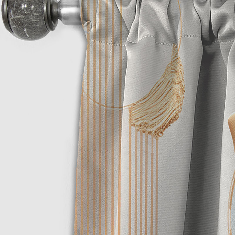 Ageus - Shapes Abstract Blackout Curtain - 1 Panels, 52" W x 84" L