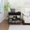 Table de chevet 3-en-1 pour animaux de compagnie - table de bout moderne avec rangement caché et structure en métal, table d'appoint en panneau de fibres à densité moyenne imperméable pour petits et moyens chiens et chats jusqu'à 45 lb, espresso