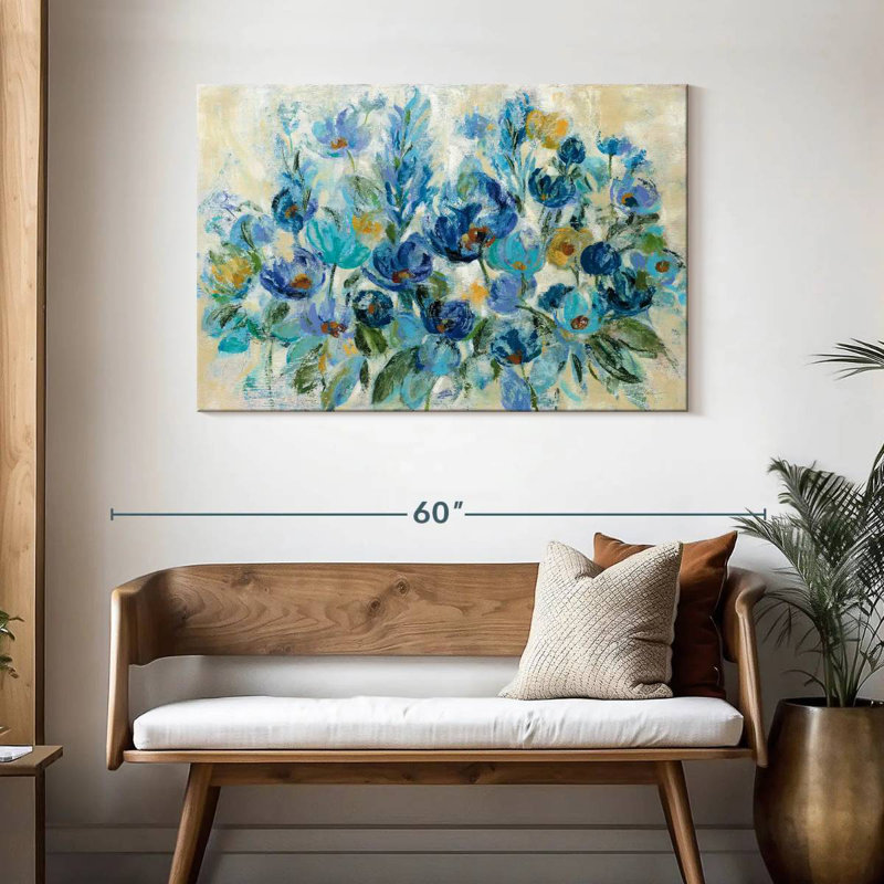 Fleurs bleues Avery, H 30 po x l 45 po