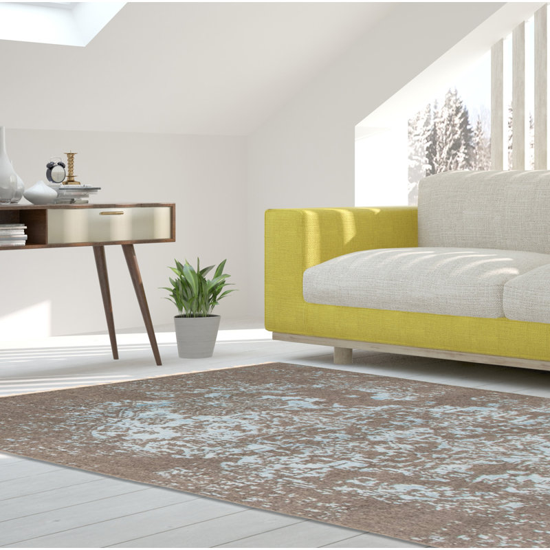 Tapis gris foncé noué à la main Solemi