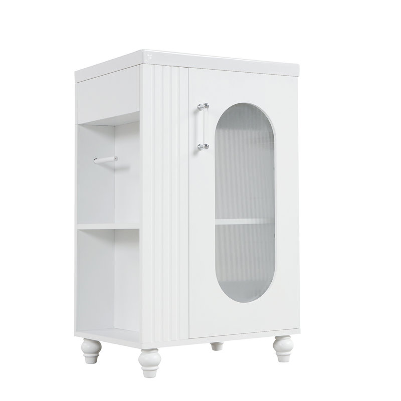 Meuble-lavabo de 20 po avec lavabo, meuble-lavabo avec tablette à deux niveaux, tablette réglable