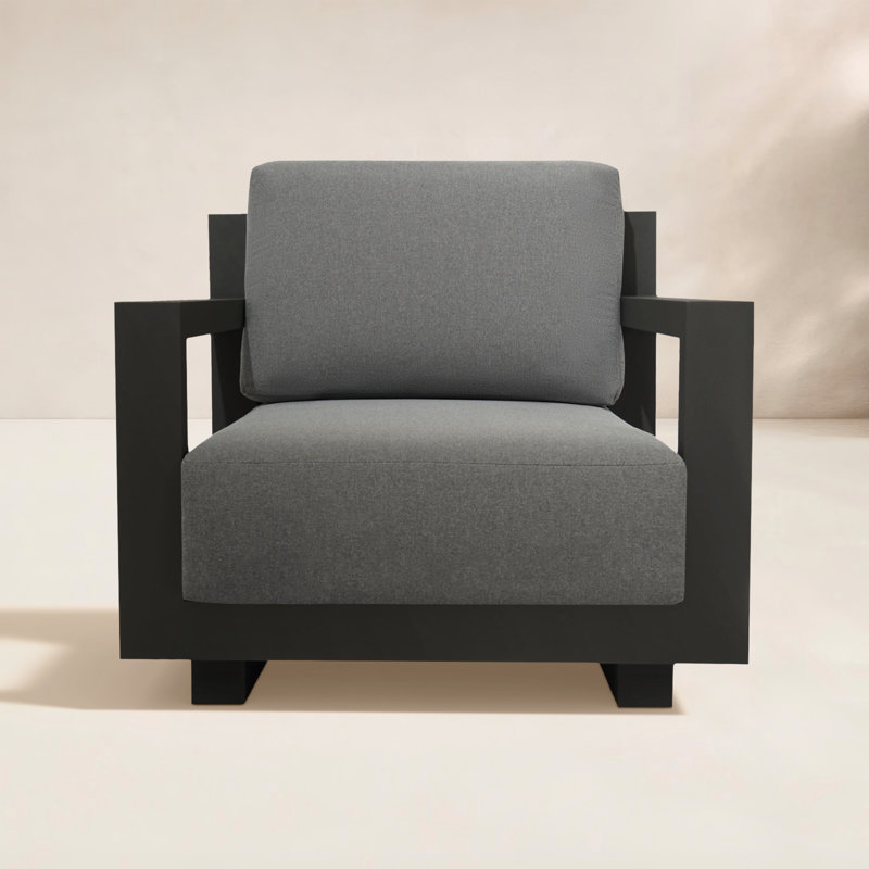 Aden Aluminum Outdoor Lounge Chair, Gray