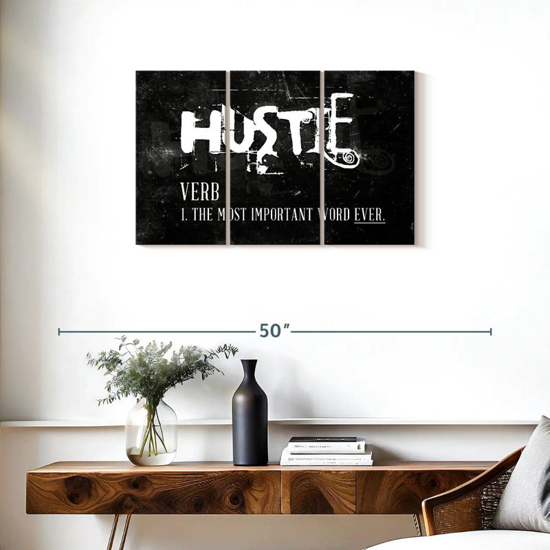 " Hustle " 3 - Pieces, 20" H x 33" W x 1.25" D
