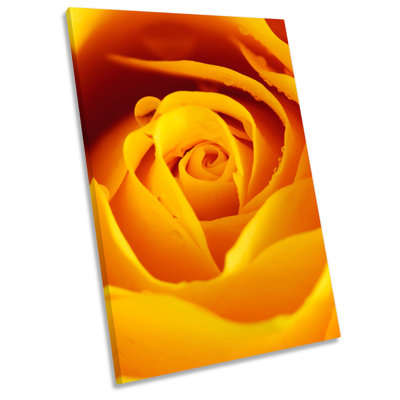 Yellow Rose Floral Flower - Wrapped Canvas Painting