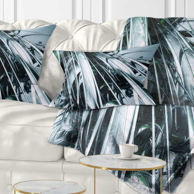 Art abstrait 3D vert noir - coussin imprimé abstrait