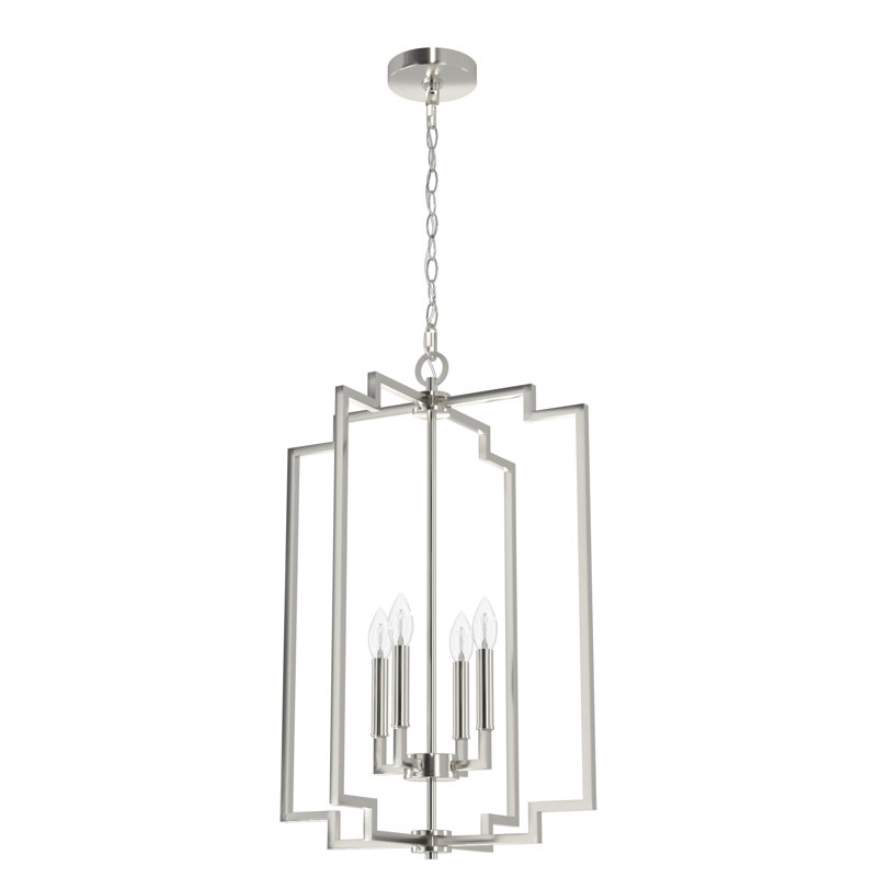 Zoanne 4 - Light Geometric Pendant, Brushed Nickel, 65.75" H x 18.25" W x 18.25" D